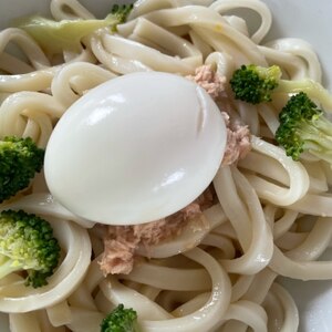 暑い日にさっぱり☆半熟卵のせ冷たいうどん